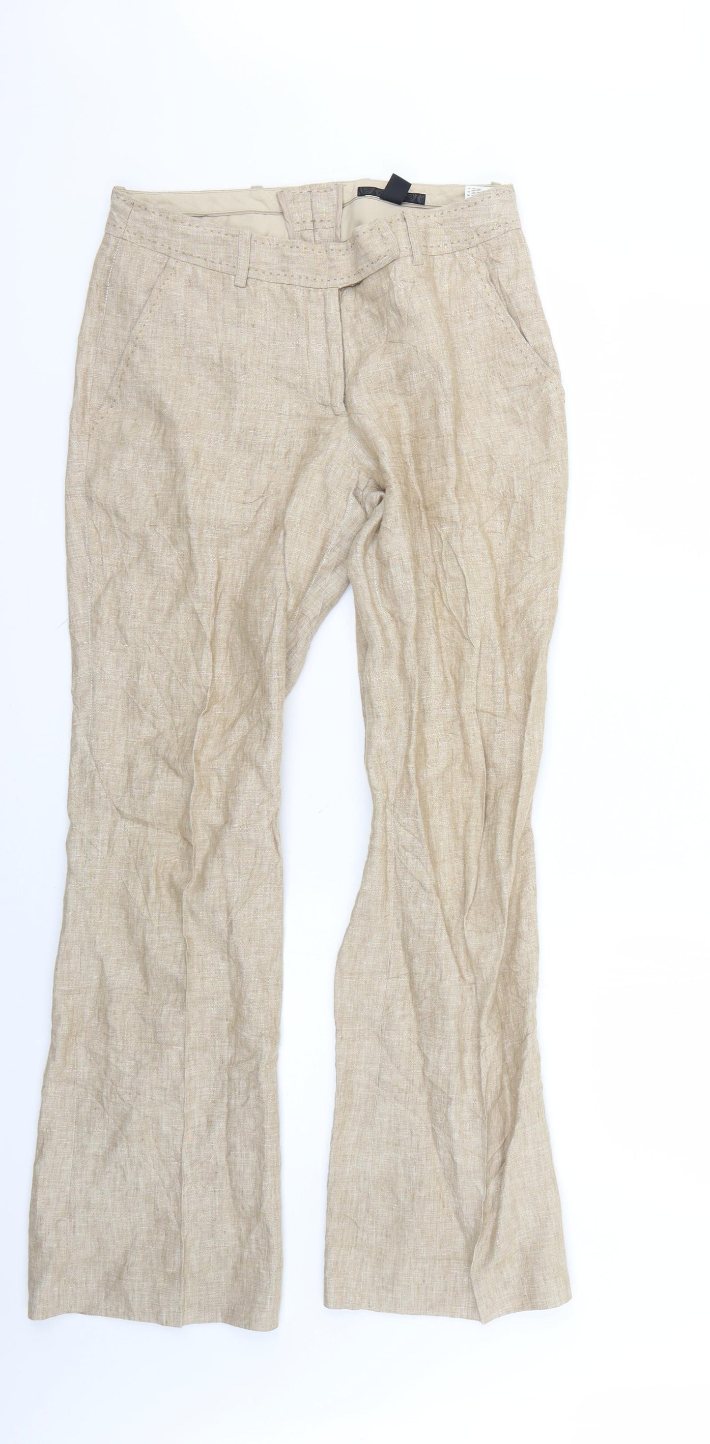 H&M Womens Beige   Trousers  Size 8 L27 in
