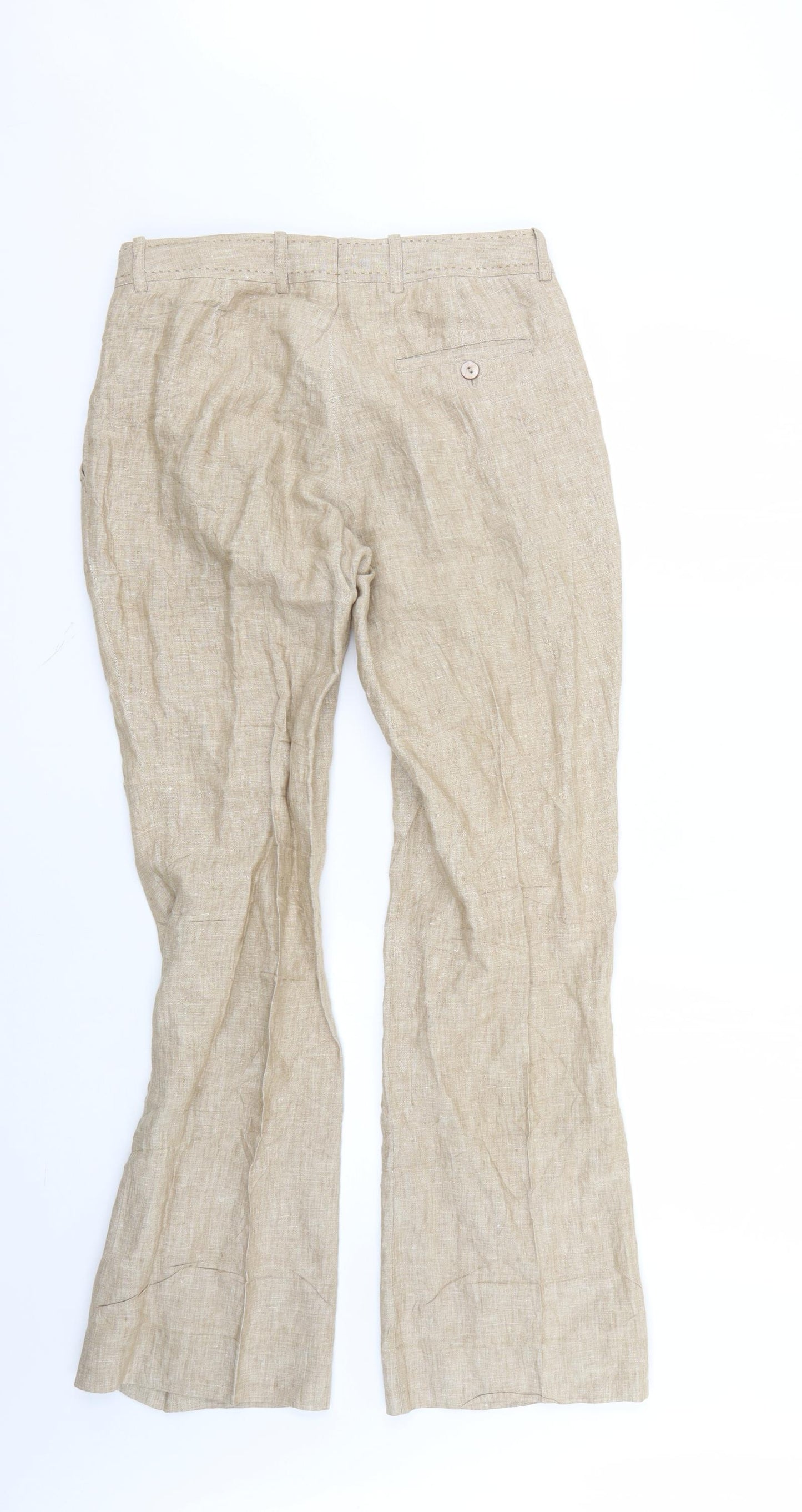 H&M Womens Beige   Trousers  Size 8 L27 in