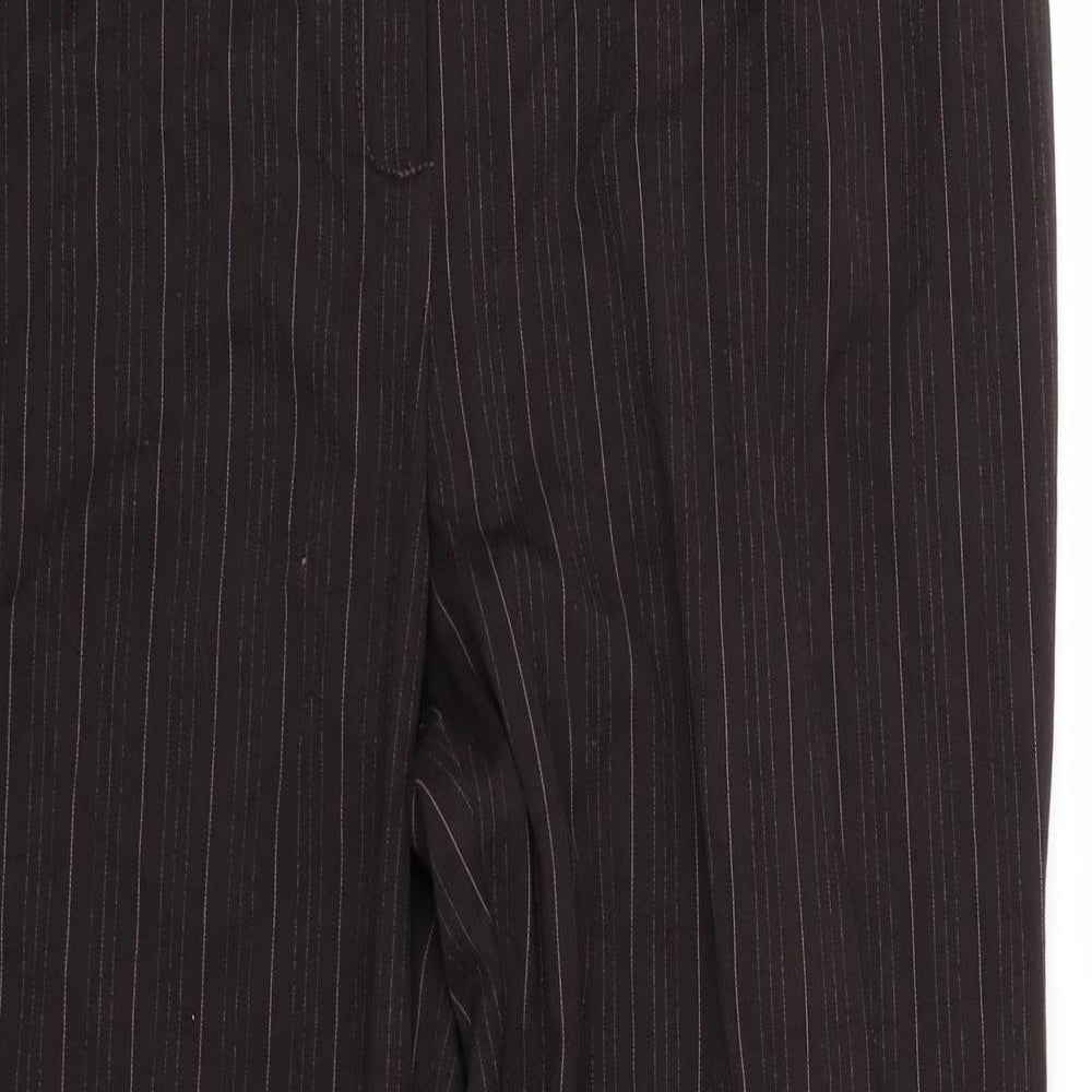 Marks and Spencer Womens Brown Striped  Trousers  Size 18 L30 in