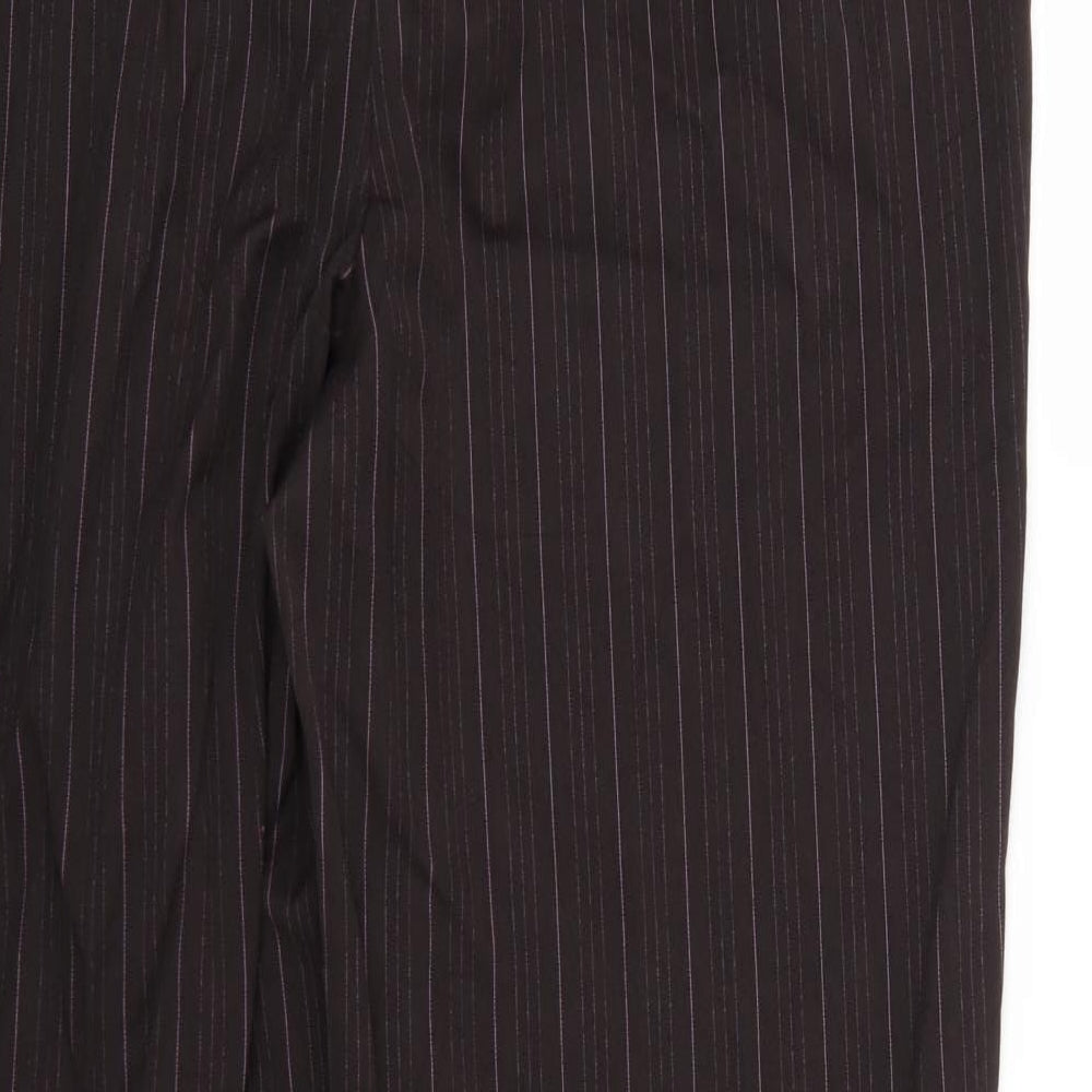 Marks and Spencer Womens Brown Striped  Trousers  Size 18 L30 in