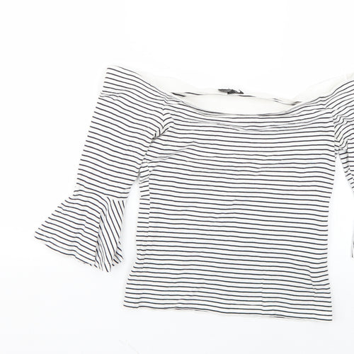 Topshop Womens Multicoloured Striped  Basic Blouse Size 10