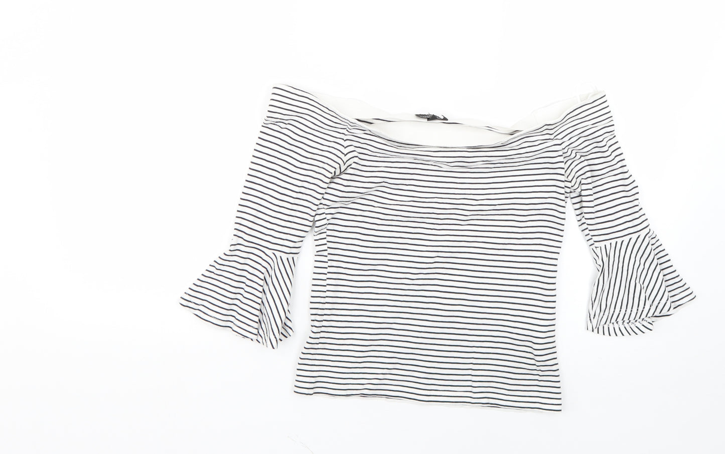 Topshop Womens Multicoloured Striped  Basic Blouse Size 10