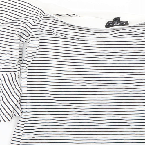 Topshop Womens Multicoloured Striped  Basic Blouse Size 10