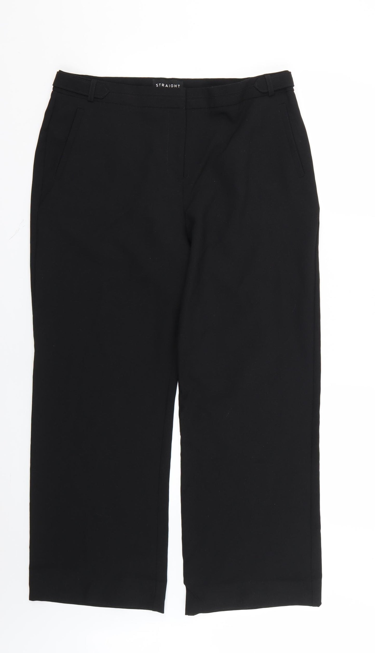 Peacocks Womens Black   Trousers  Size 14 L26 in