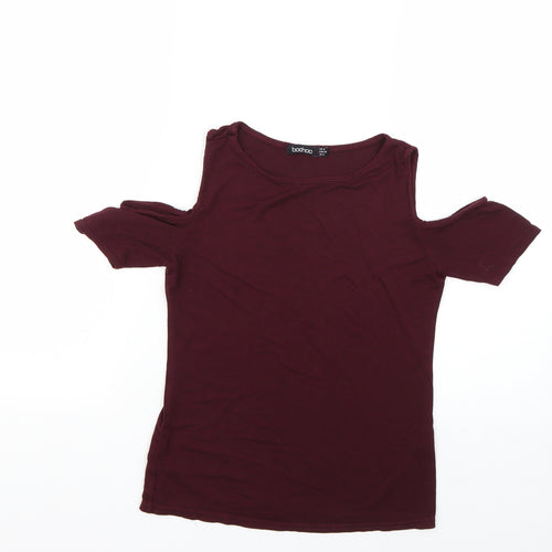 Boohoo Womens Purple   Basic Blouse Size 6