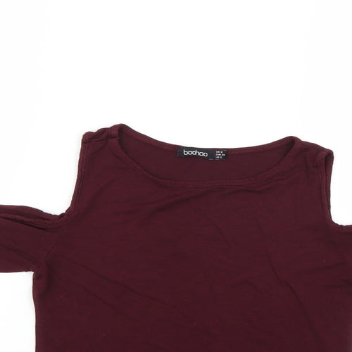 Boohoo Womens Purple   Basic Blouse Size 6