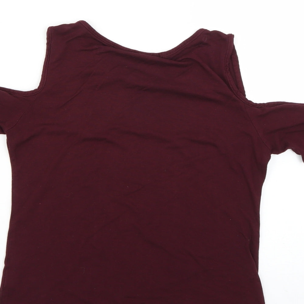 Boohoo Womens Purple   Basic Blouse Size 6