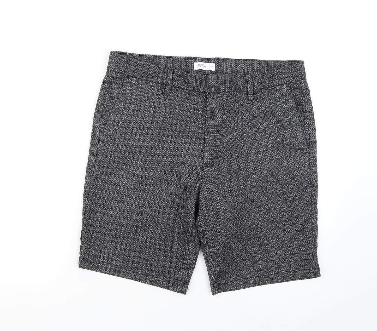Burton Mens Grey Argyle/Diamond  Chino Shorts Size 34