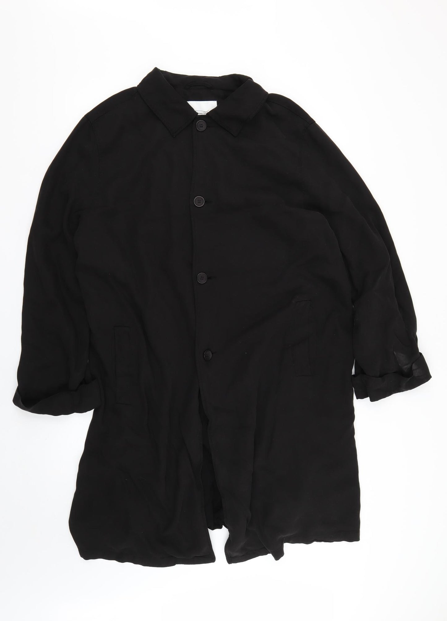American Vintage Mens Black   Overcoat Coat Size XL