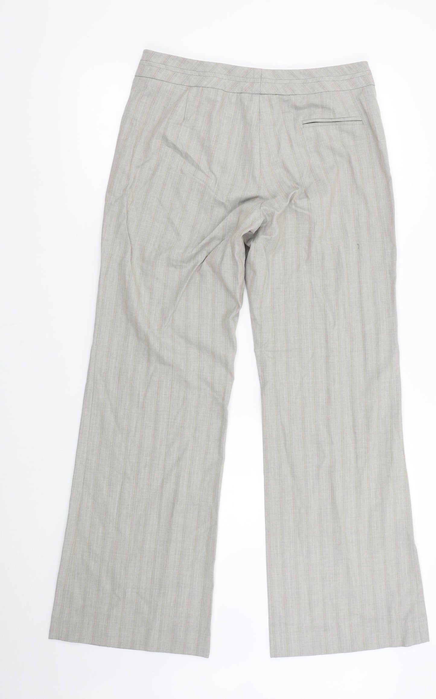 AMARANTO Womens Grey Striped  Trousers  Size 12 L31 in