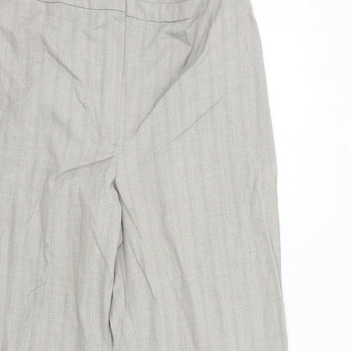 AMARANTO Womens Grey Striped  Trousers  Size 12 L31 in