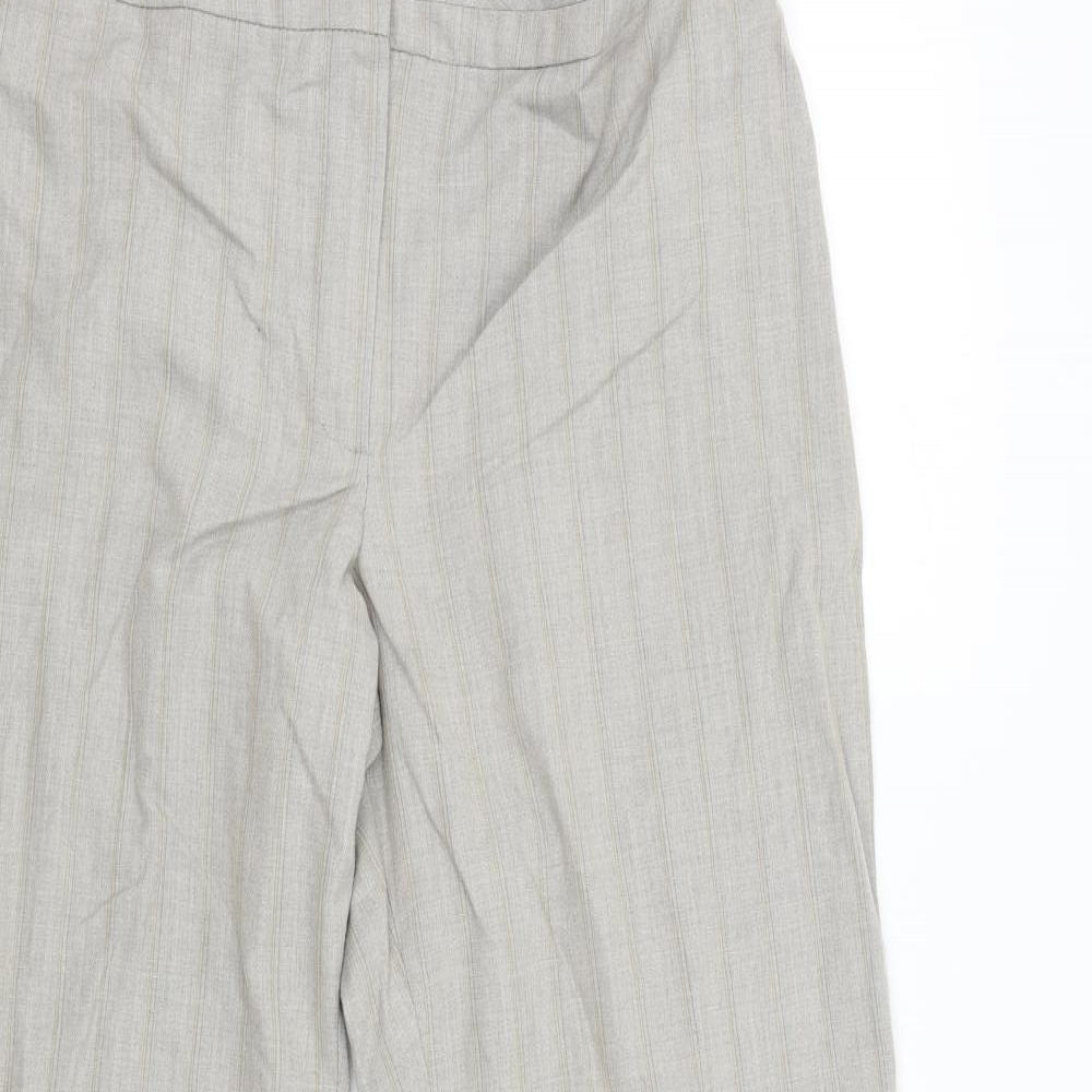 AMARANTO Womens Grey Striped  Trousers  Size 12 L31 in