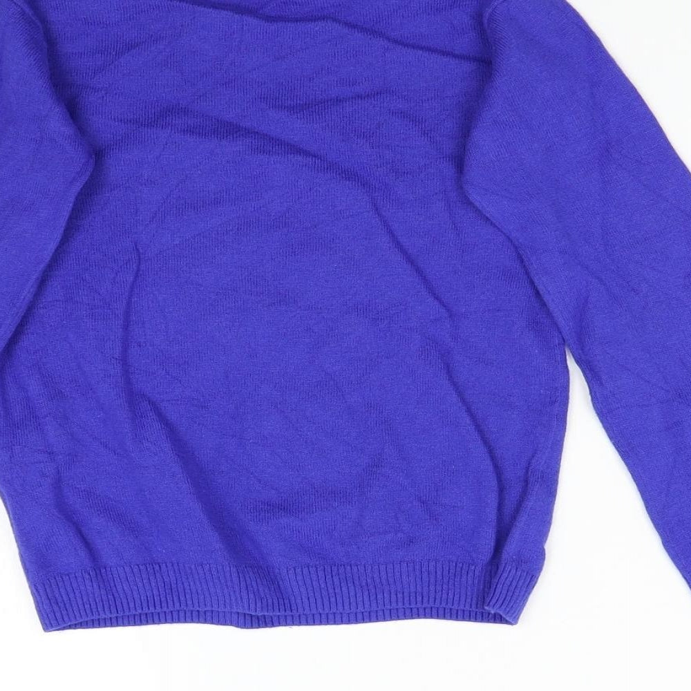 M&S Boys Blue  Knit Pullover Jumper Size 6-7 Years  - Christmas