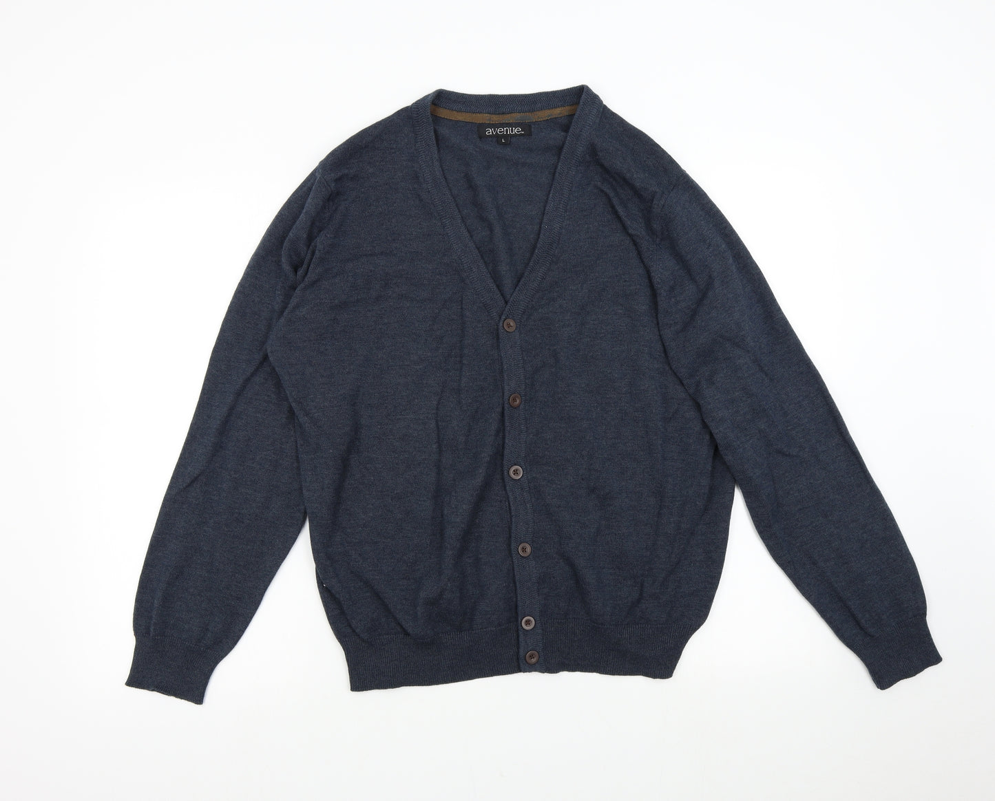 Avenue Mens Blue  Knit Cardigan Jumper Size L