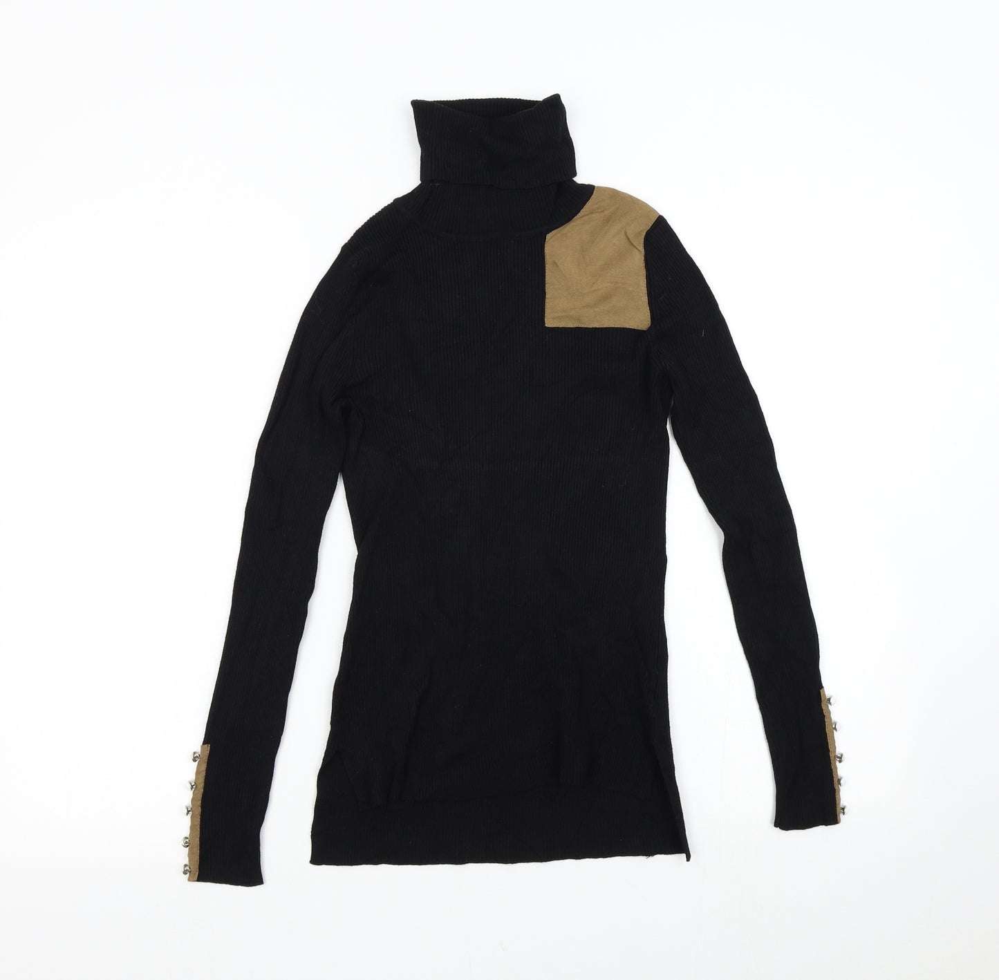 Cloris Womens Black  Knit Pullover Jumper Size M