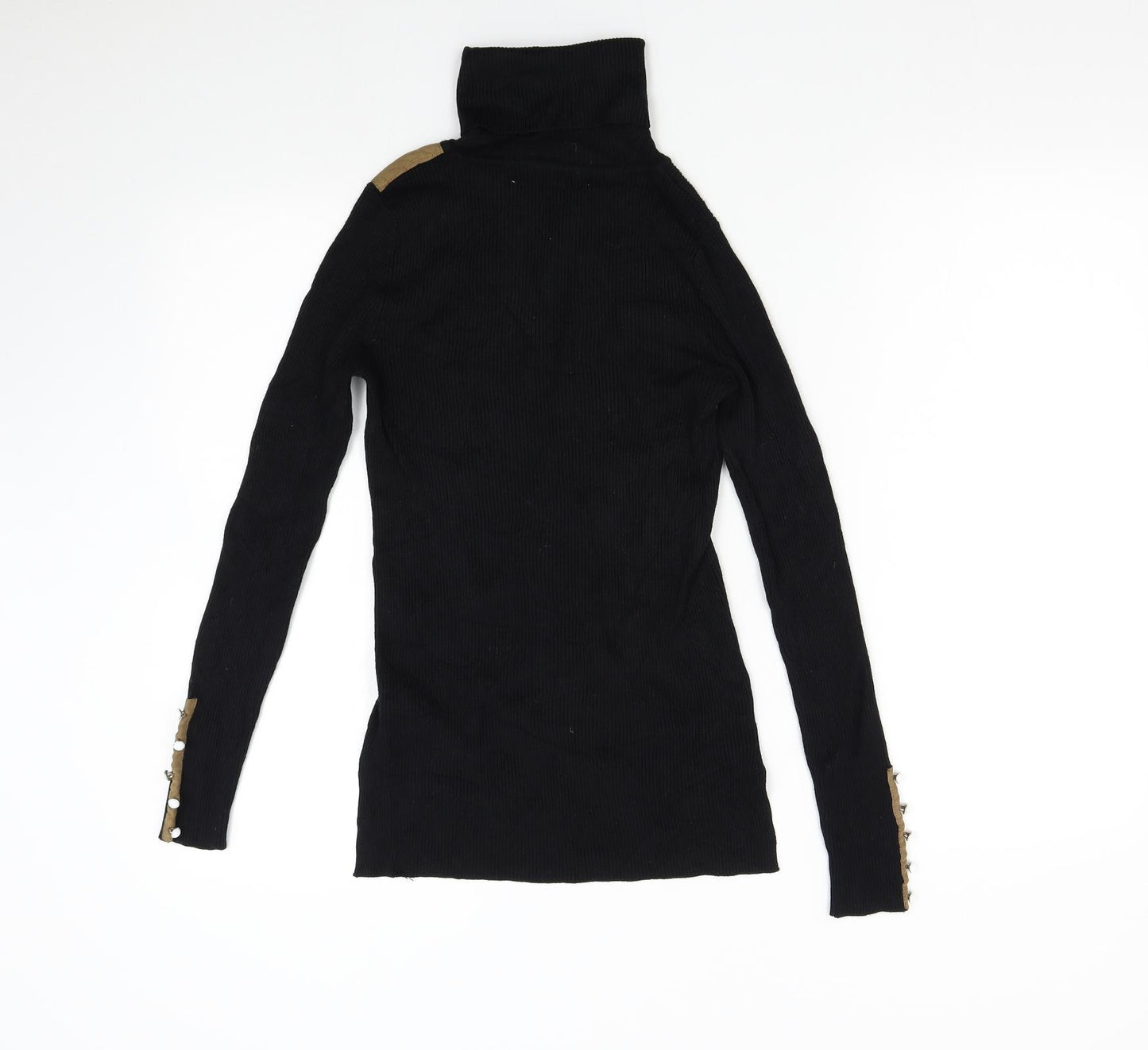 Cloris Womens Black  Knit Pullover Jumper Size M