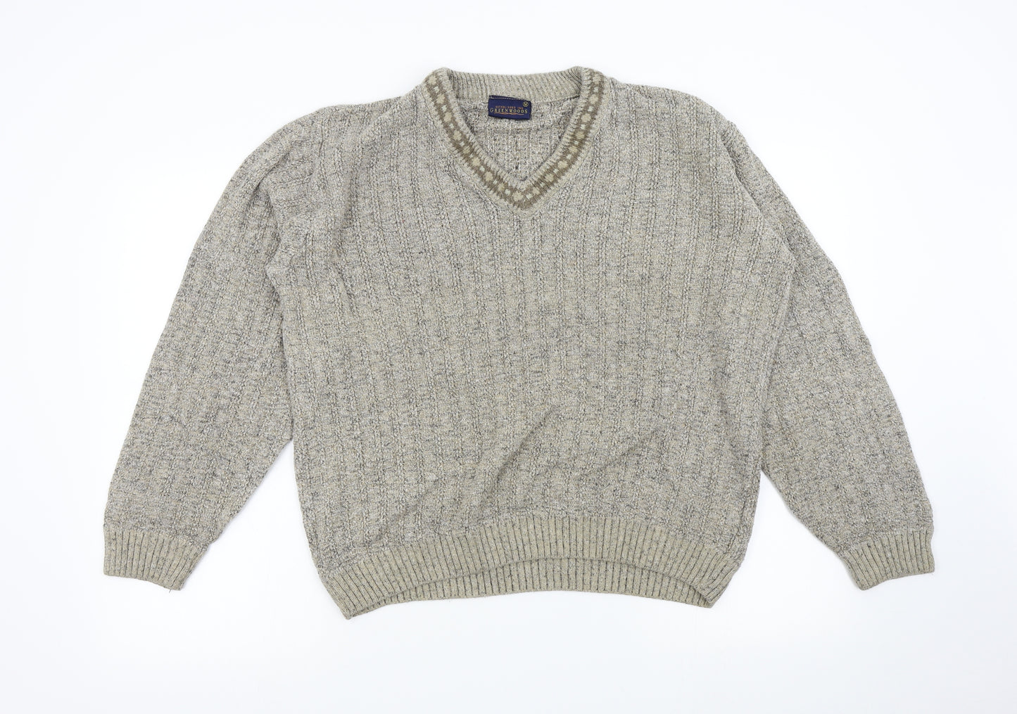 Greenwood Mens Grey  Knit Pullover Jumper Size M