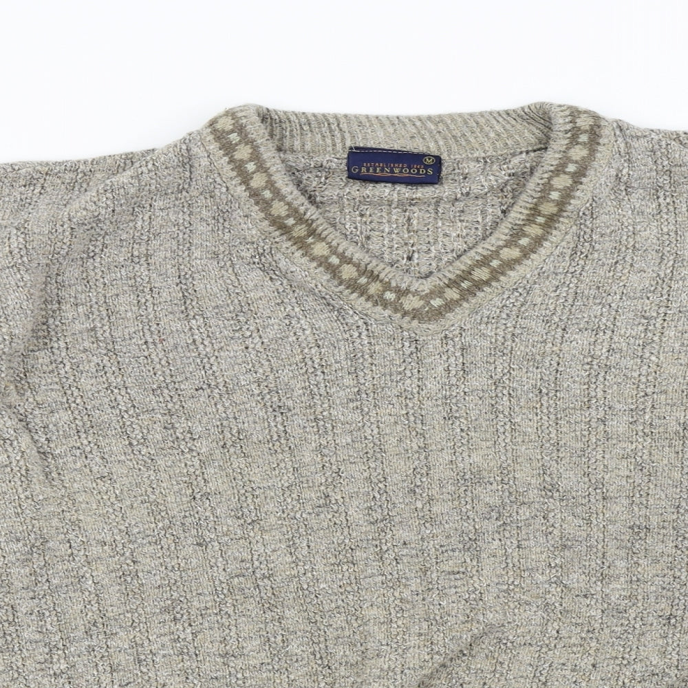 Greenwood Mens Grey  Knit Pullover Jumper Size M