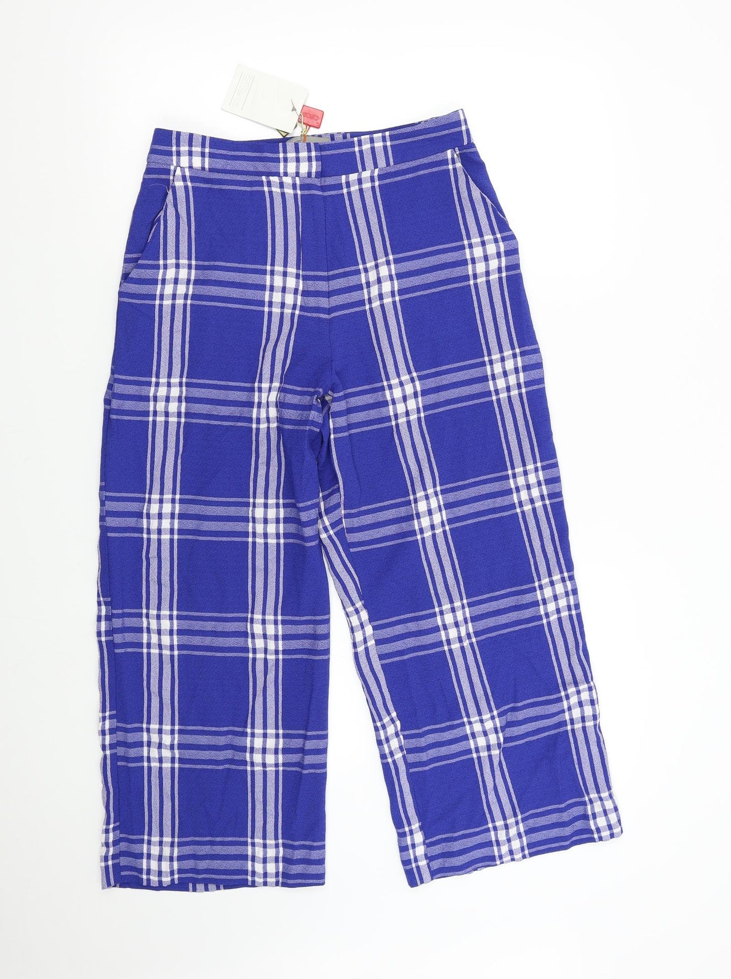 ASOS Womens Blue Check  Trousers  Size 10 L28 in