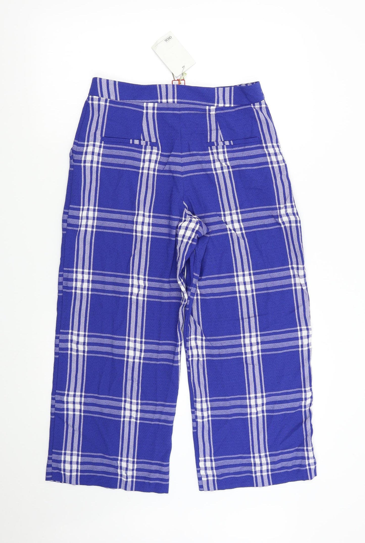 ASOS Womens Blue Check  Trousers  Size 10 L28 in