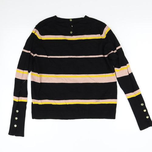 Very Womens Black Striped Knit Pullover Jumper Size 16