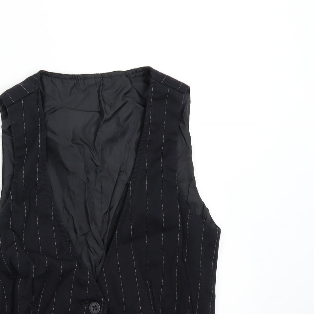 NL Collection Boys Black Striped  Gilet Waistcoat Size 8 Years