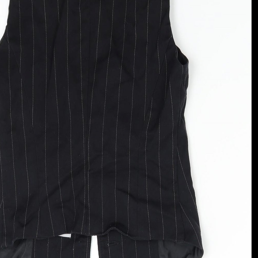 NL Collection Boys Black Striped  Gilet Waistcoat Size 8 Years