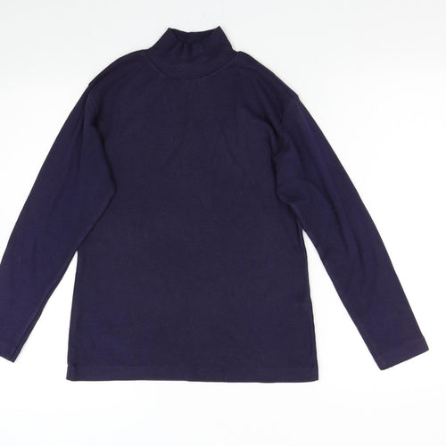 Poppy Womens Purple  Knit Pullover Jumper Size M