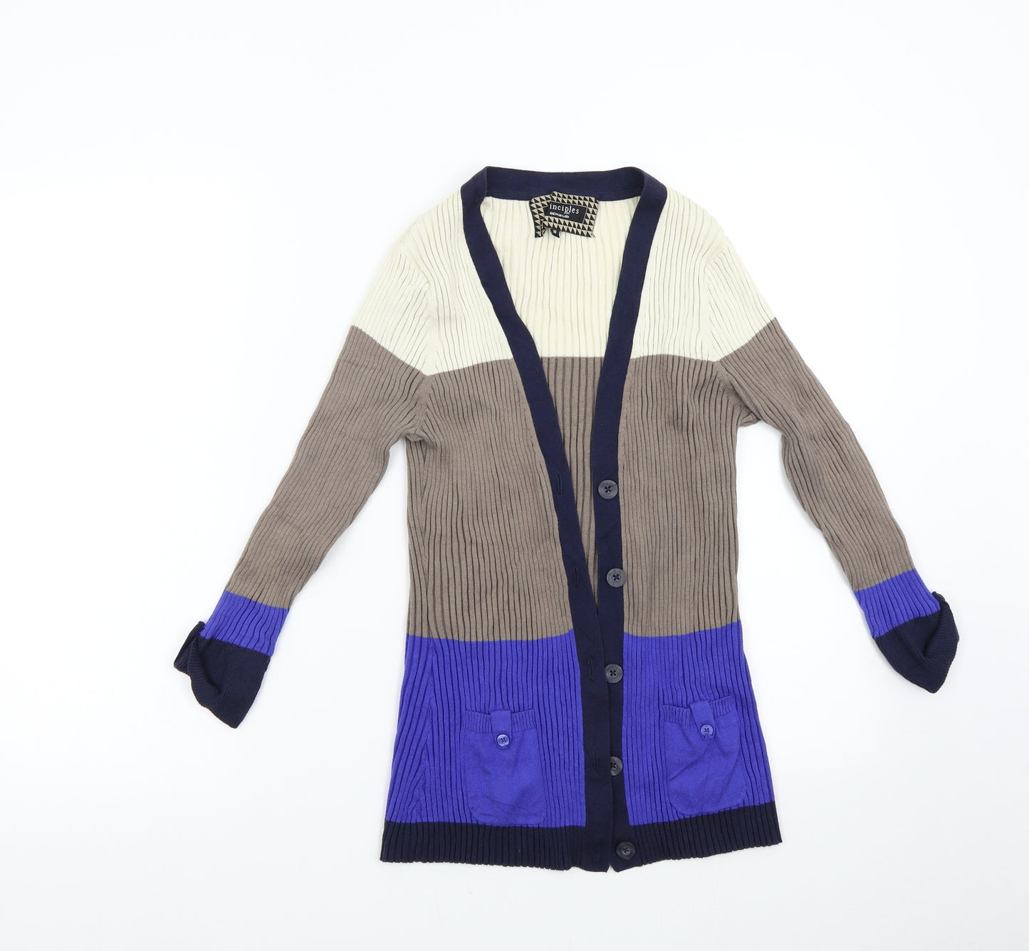 Principles Womens Multicoloured  Knit Cardigan Jumper Size 16