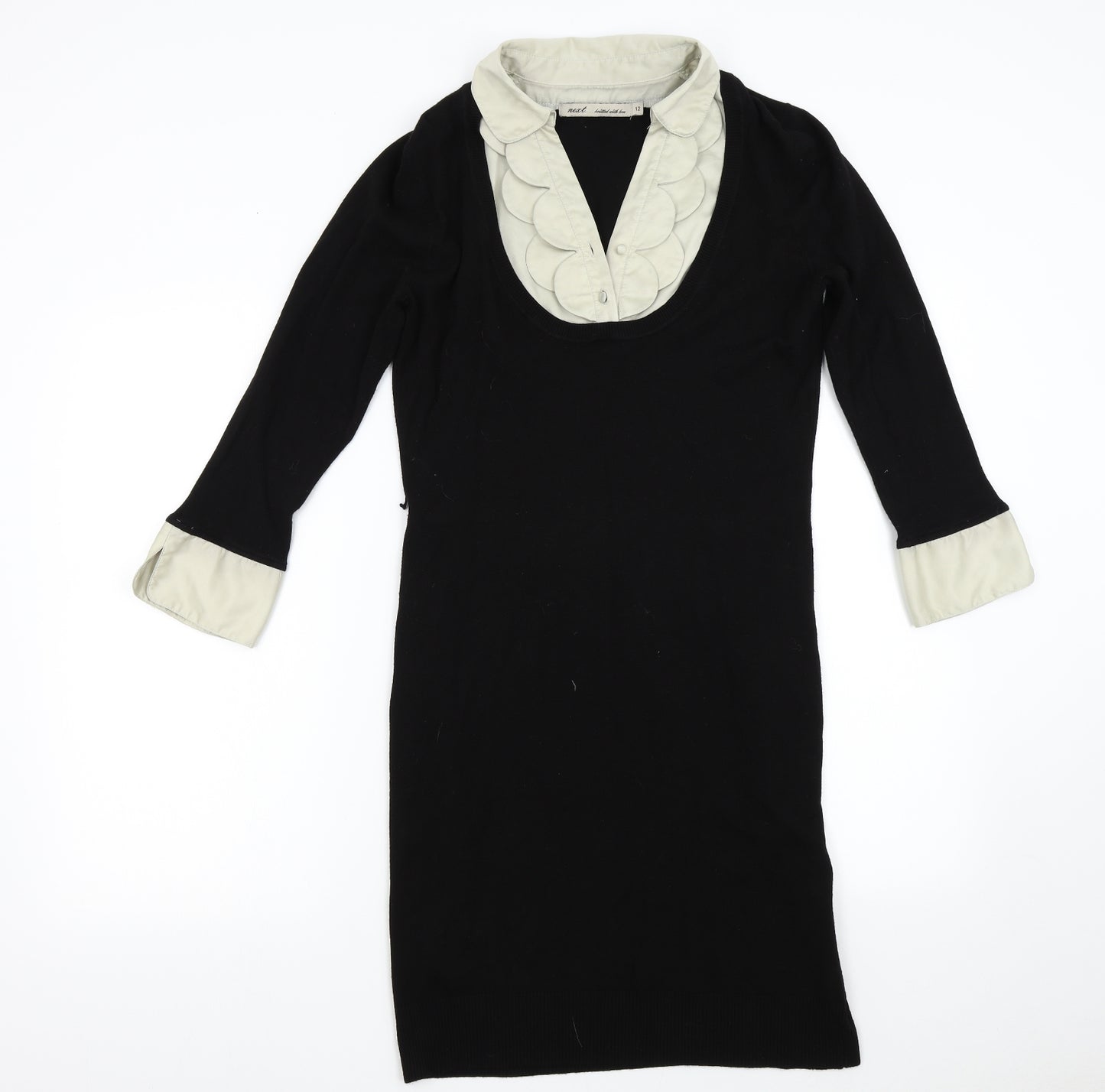 NEXT Womens Black  Knit Jumper Dress  Size 12