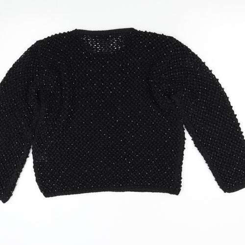 L' Ultima Womens Black  Knit Pullover Jumper Size M