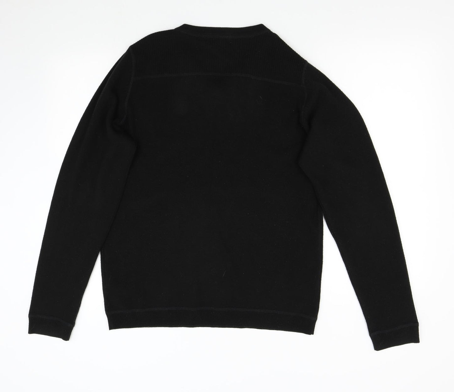 Red Herring Mens Black  Knit Pullover Jumper Size M