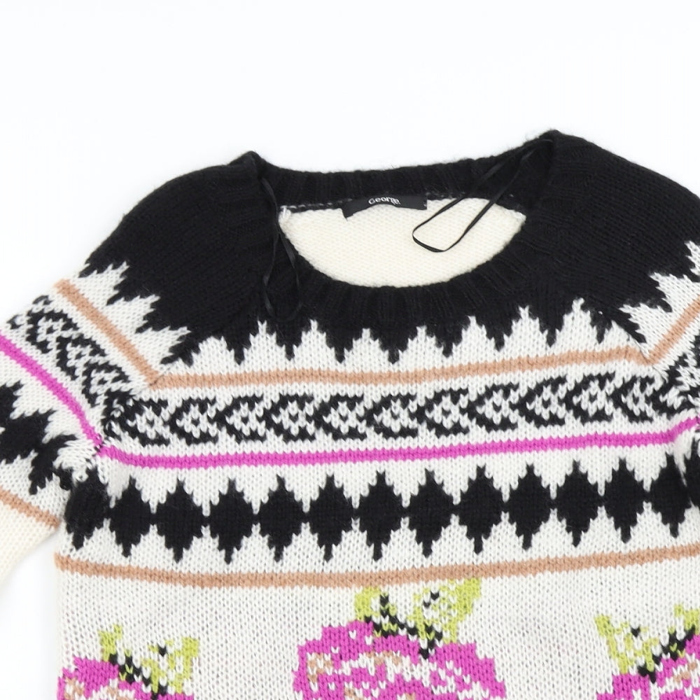 George Womens Multicoloured  Knit Pullover Jumper Size 10