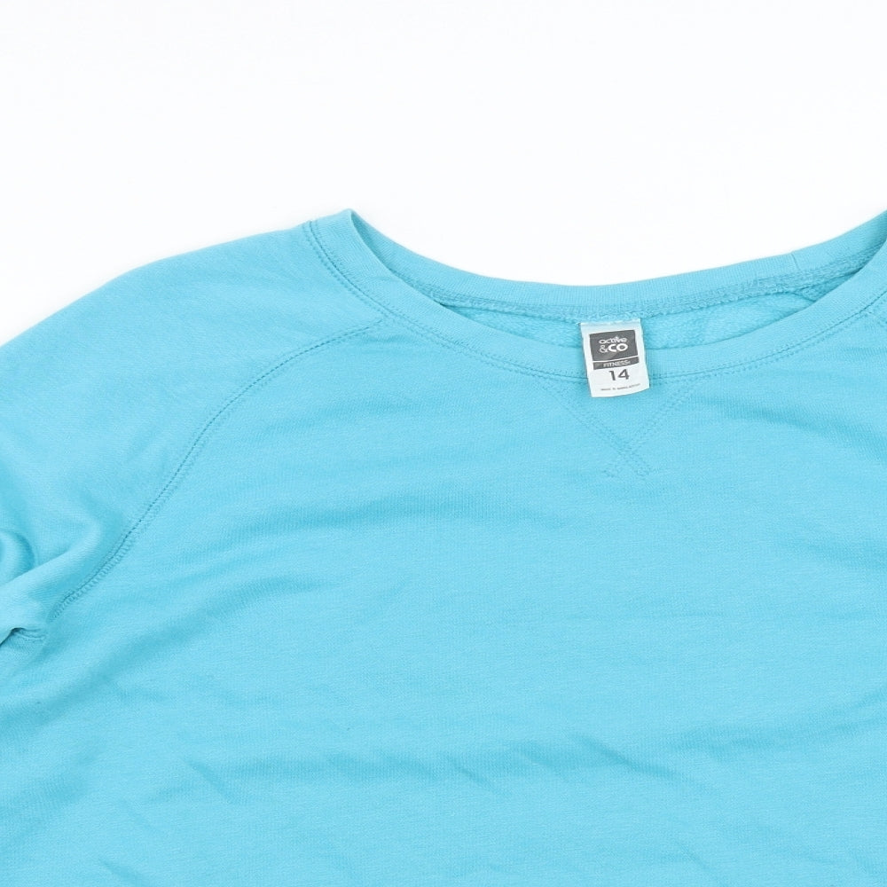Active & Co Womens Blue   Pullover Sweatshirt Size 14