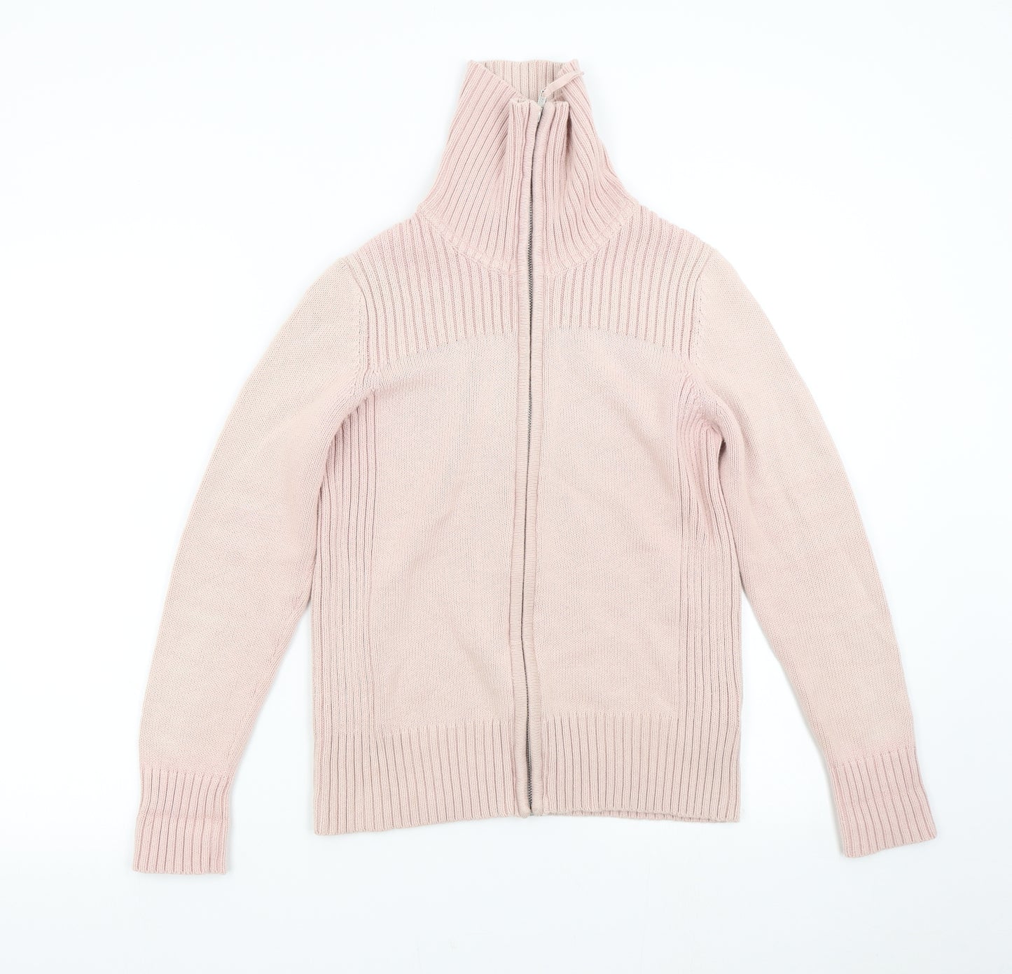 M&S Womens Pink  Knit Full Zip Jumper Size 14