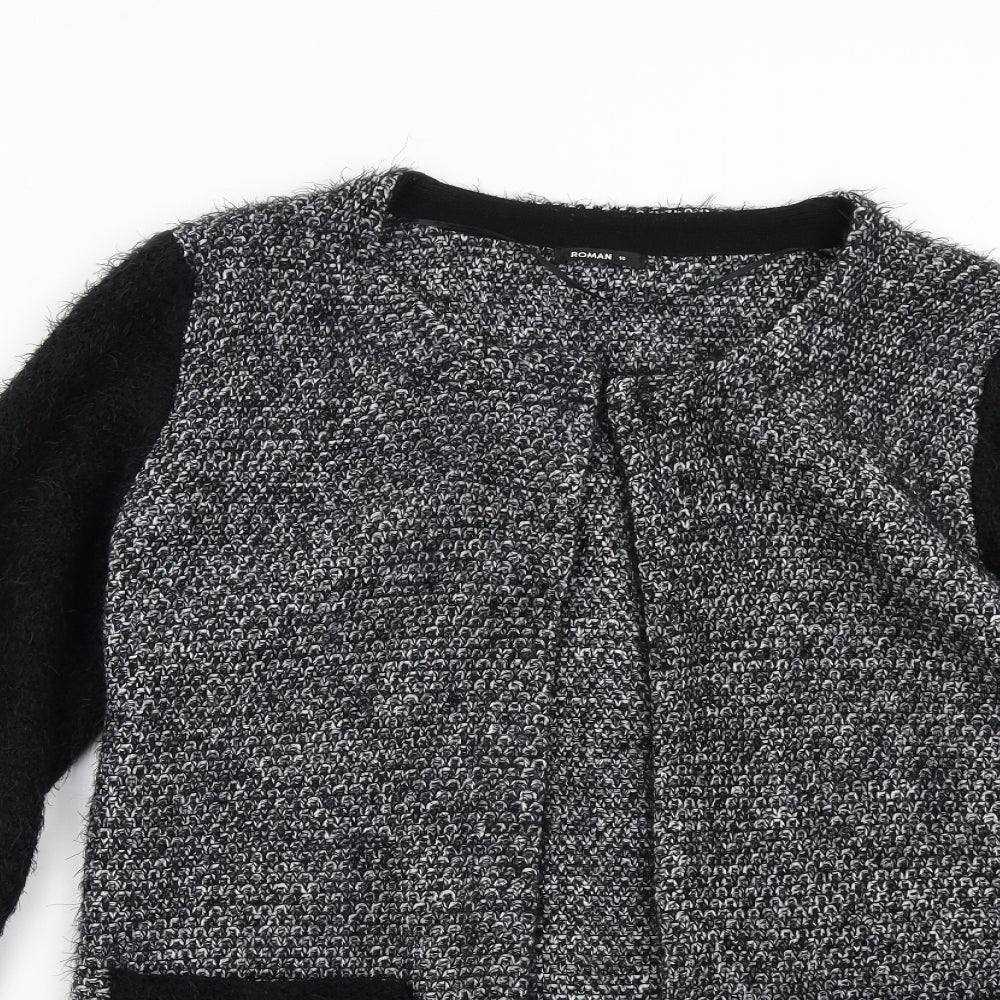 Roman Womens Black   Jacket Coatigan Size 10