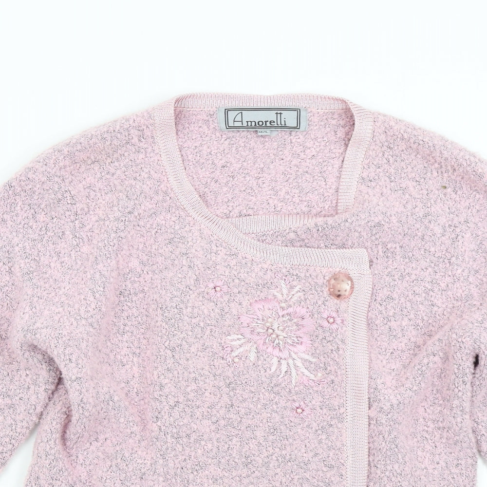 Amoretti Womens Pink   Cardigan Jumper Size M
