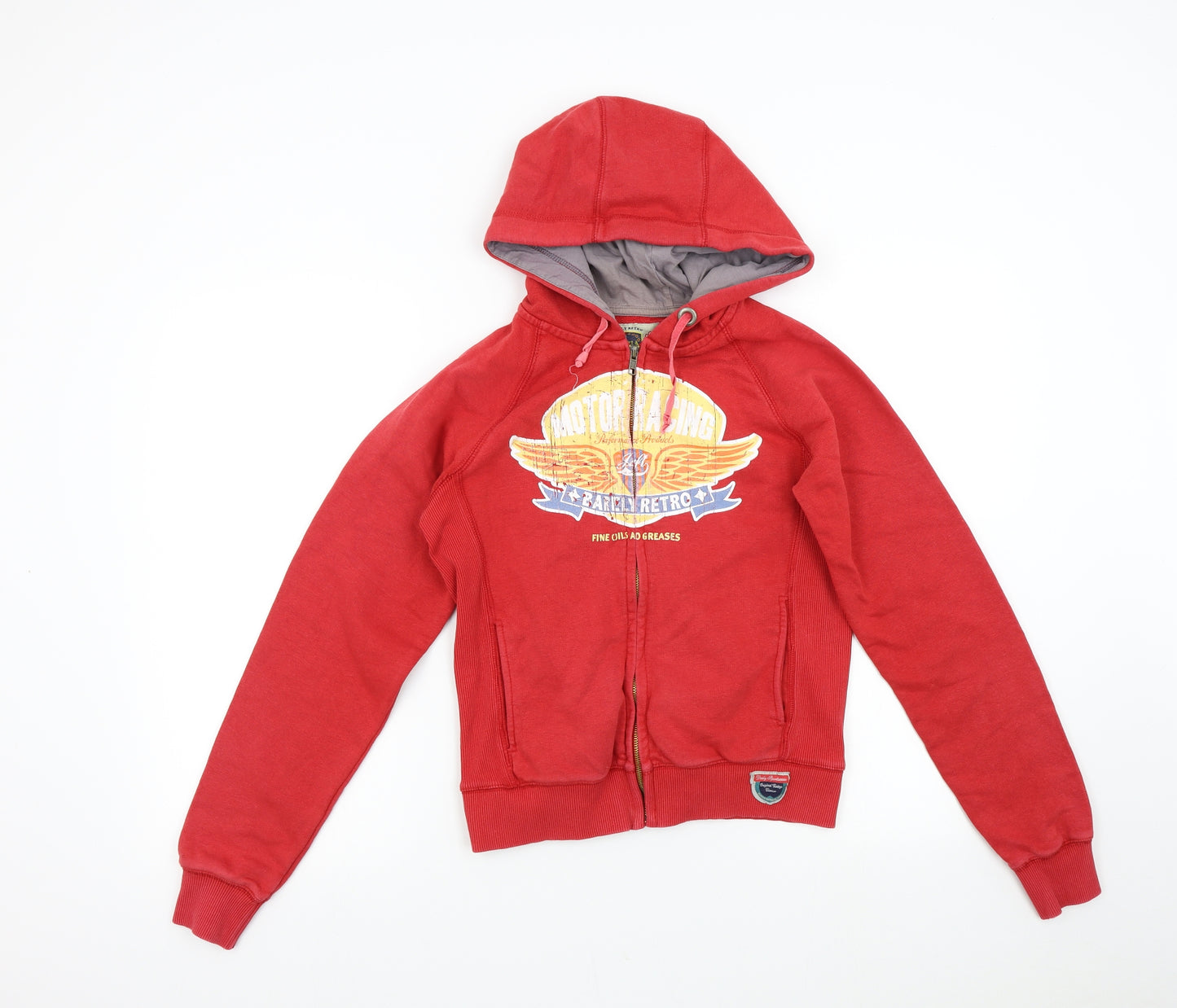 Barely Retro Mens Red   Full Zip Hoodie Size M