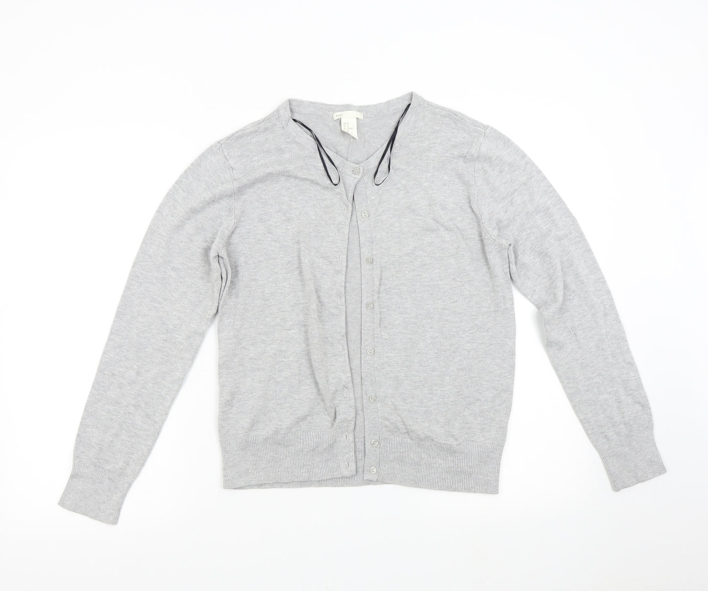 H&M Womens Grey  Knit Cardigan Jumper Size M