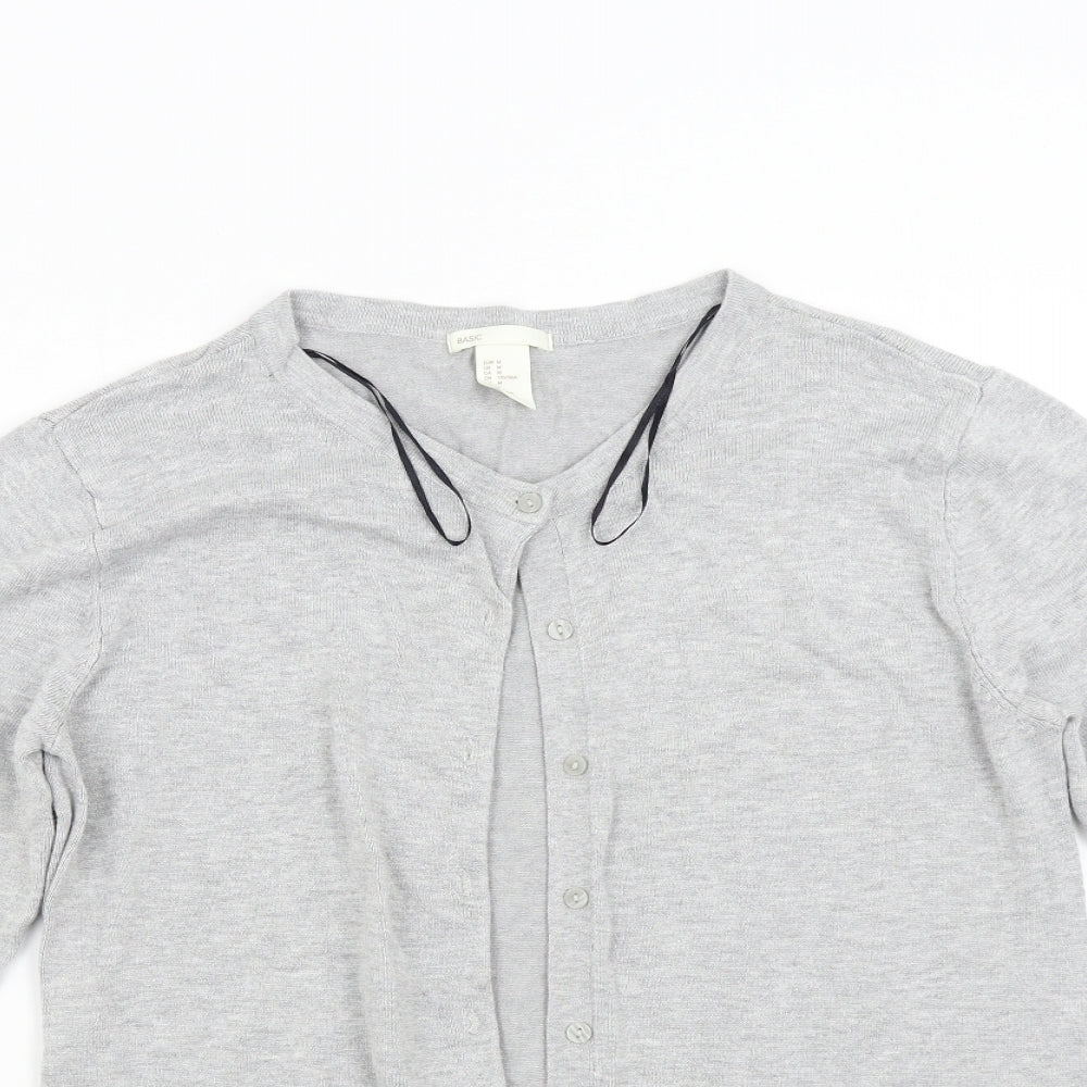H&M Womens Grey  Knit Cardigan Jumper Size M