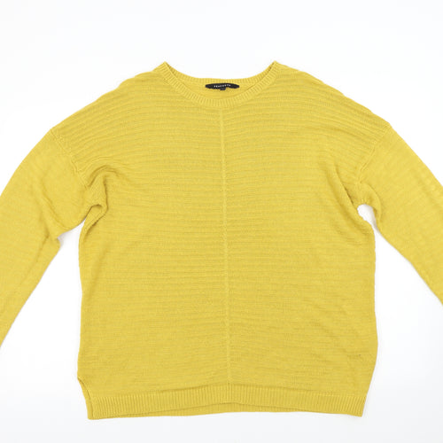 Peacocks Womens Yellow  Knit Pullover Jumper Size L
