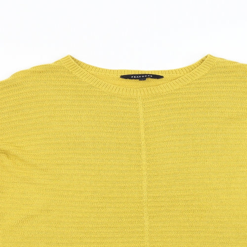 Peacocks Womens Yellow  Knit Pullover Jumper Size L