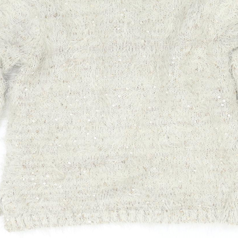 John Lewis Girls Beige  Knit Pullover Jumper Size 6 Years