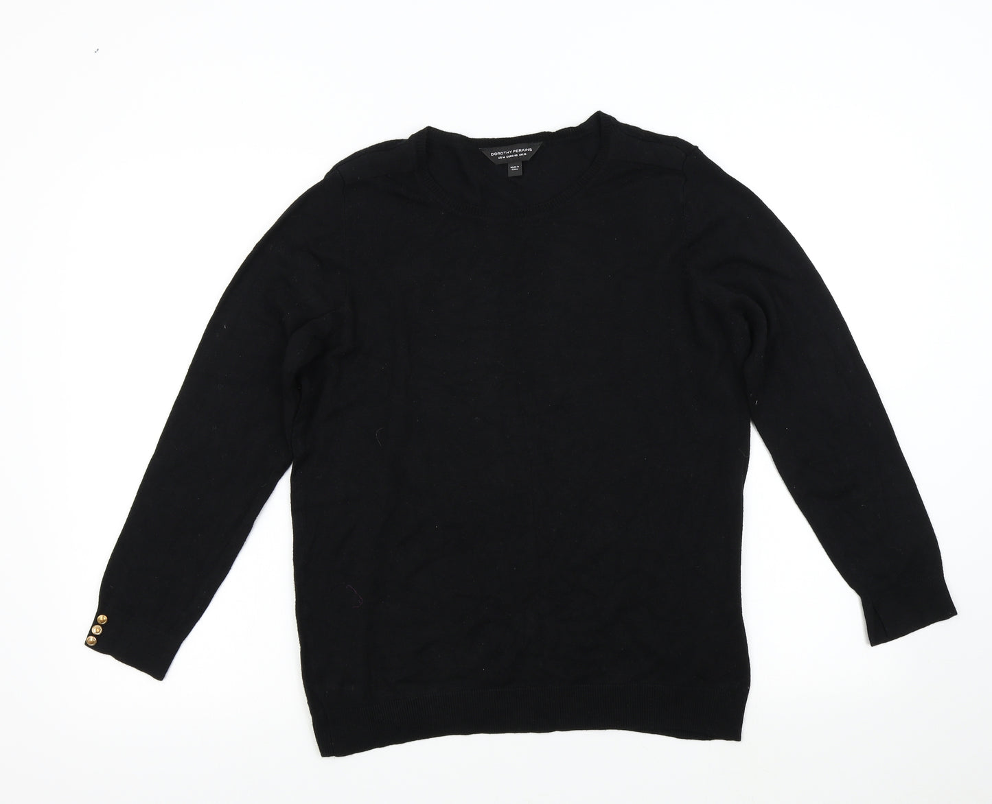 Dorothy Perkins Womens Black  Knit Pullover Jumper Size 18