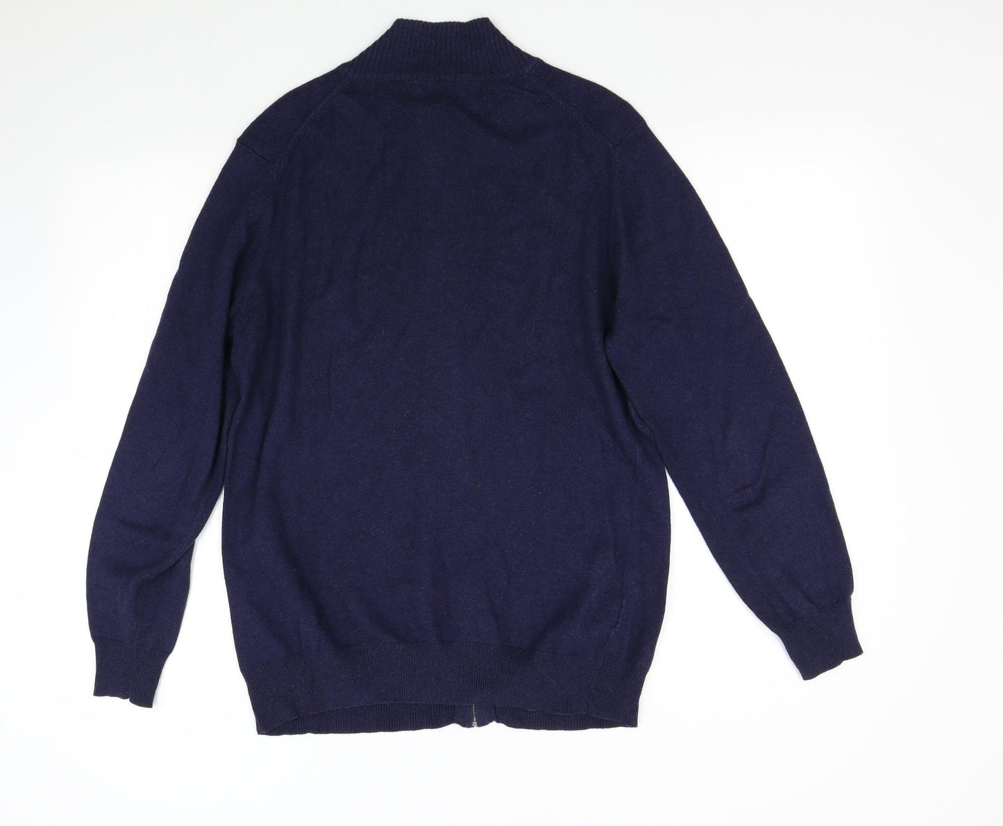 Austin Reed Mens Blue  Knit Full Zip Jumper Size S