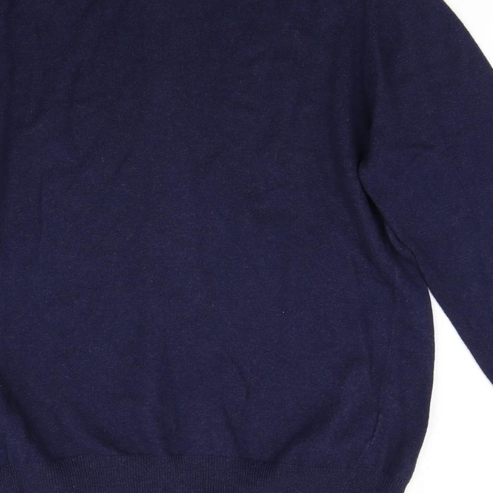 Austin Reed Mens Blue  Knit Full Zip Jumper Size S