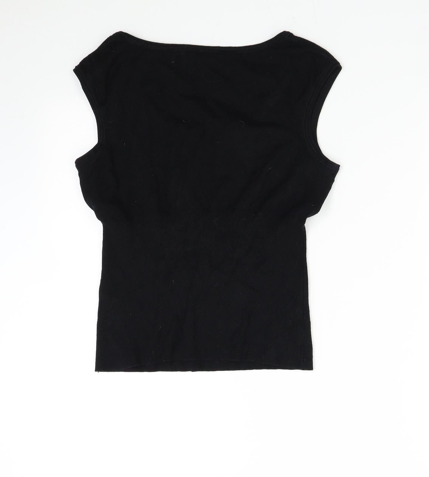 Coast Womens Black  Knit Pullover Jumper Size 10