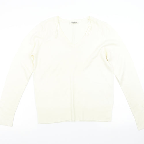 George Womens Ivory  Knit Pullover Jumper Size 14