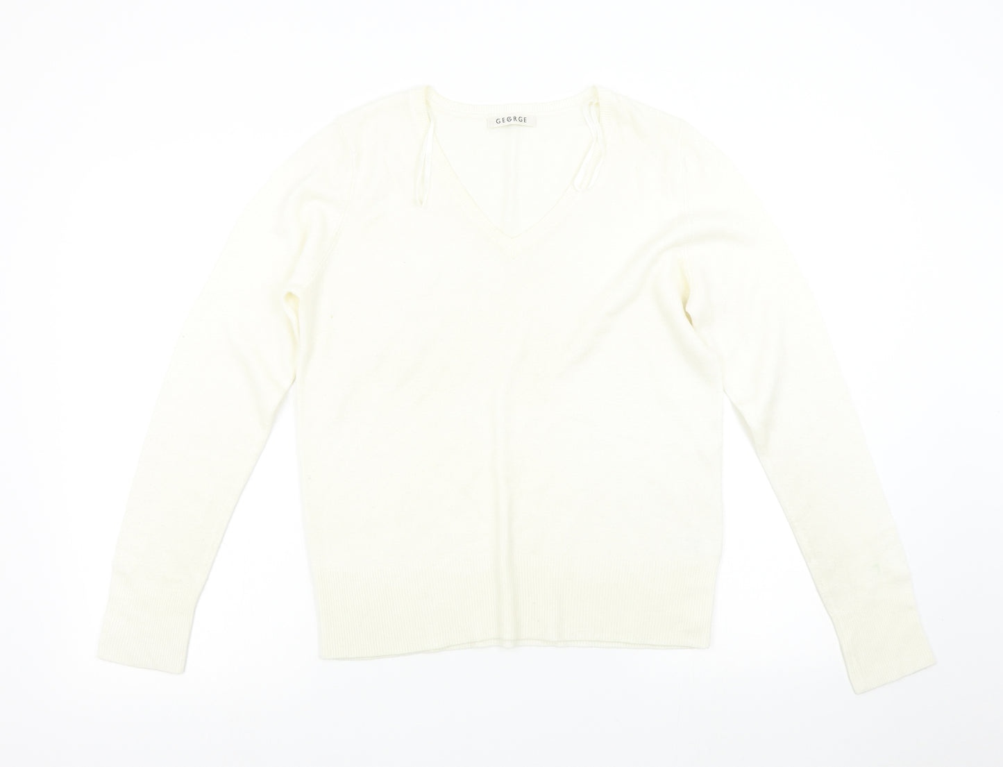 George Womens Ivory  Knit Pullover Jumper Size 14
