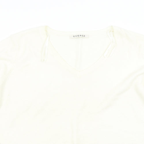 George Womens Ivory  Knit Pullover Jumper Size 14
